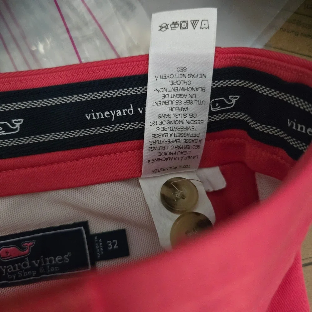 Vineyard Vines Links Shorts Mens 32 Coral Performance Golf 9 Inch Inseam Solid‎